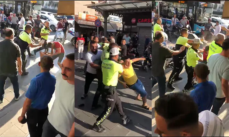 Hatay'da polis ve esnaf arasında kavga çıktı