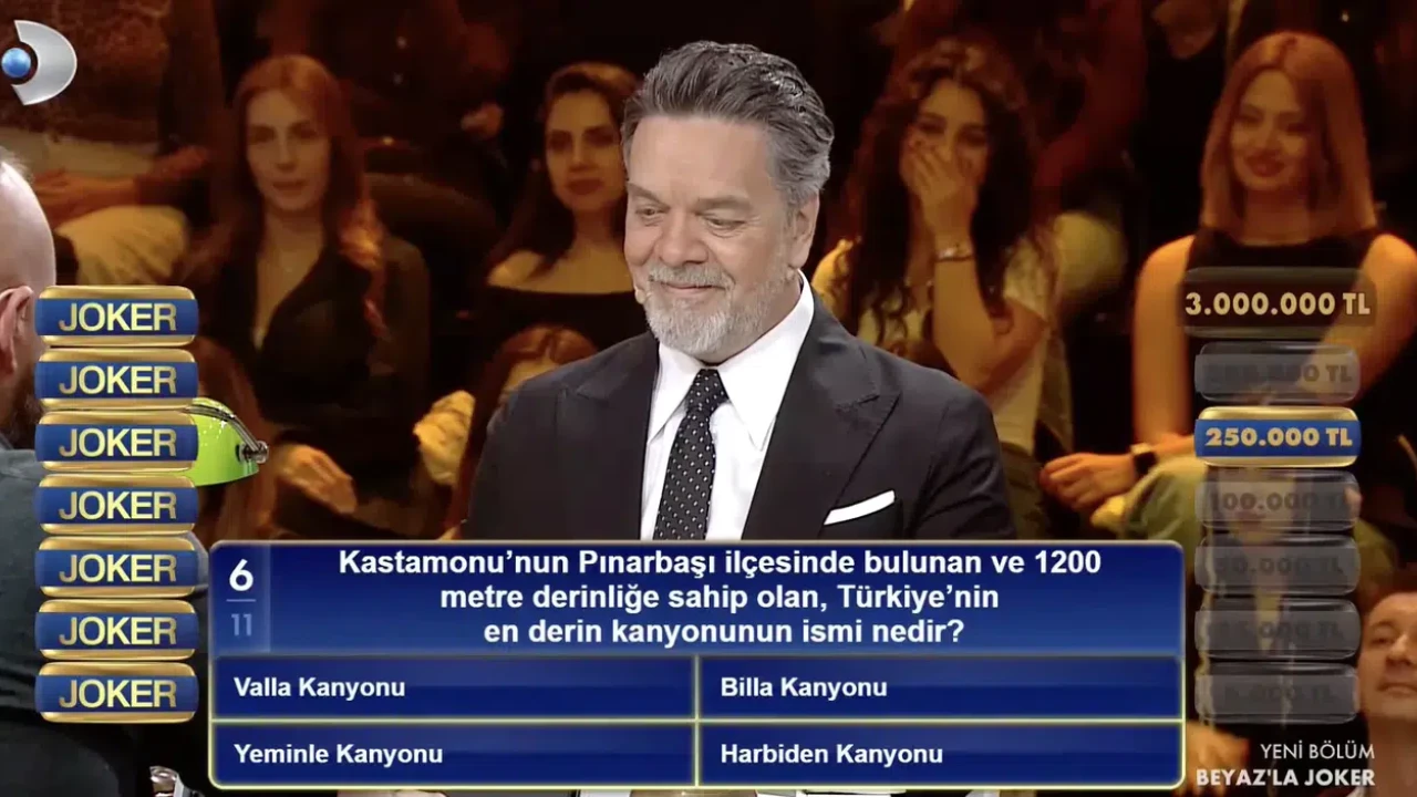 Kastamonu'nun Pınarbaşı İlçesinde Bulunan Ve 1200 Metre Derinliğe Sahip Olan Türkiye'nin En Derin Kanyonunun İsmi Nedir? Saklıkent Kanyonu, Ihlara Vadisi, Valla Kanyonu, Köprülü Kanyon