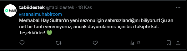 hay sultan yeni sezon ne zaman