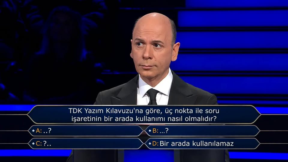 TDK Yazım Kılavuzu'na göre, üç nokta ile soru işaretinin bir arada kullanımı nasıl olmalıdır?